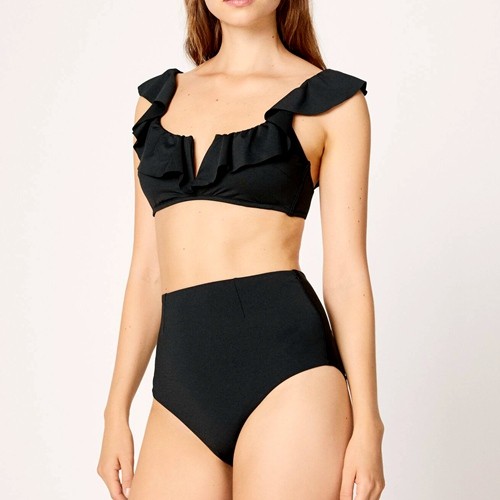 Frills Bikini with High Waist Brief