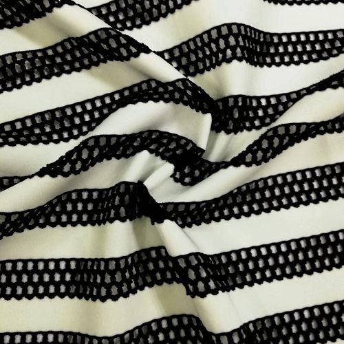 Mesh Stripes Jacquard Fabric