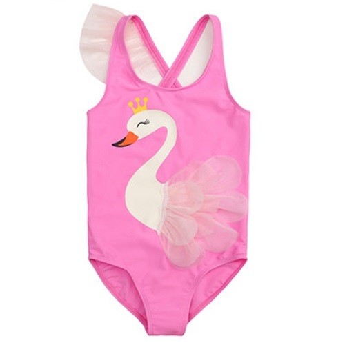 Girls Swan Swimsuit